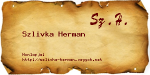 Szlivka Herman névjegykártya
